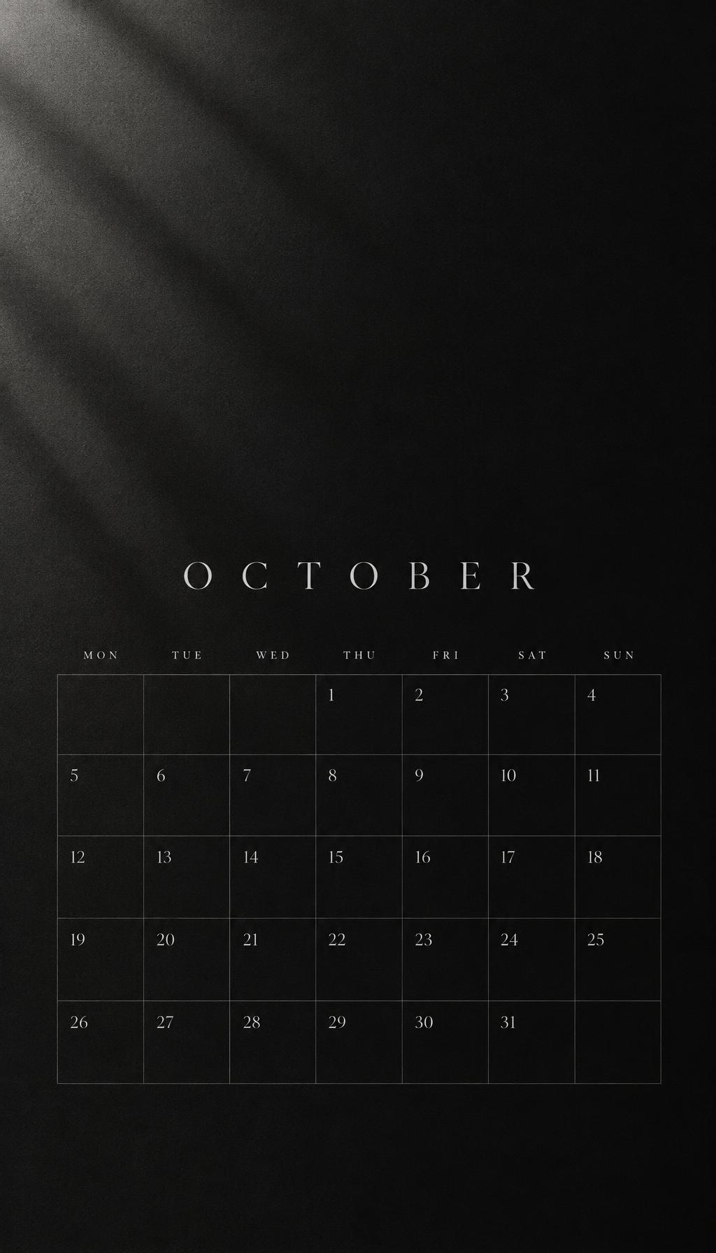 October Grid iPhone wallpaper
